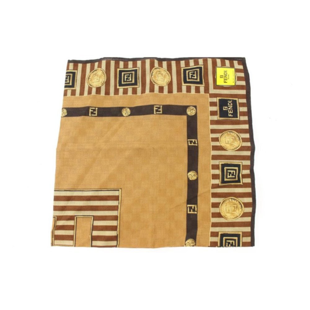 Fendi Brown x Black x Gold FF Zucca Logo Scarf 2f815a - Picture 7 of 12
